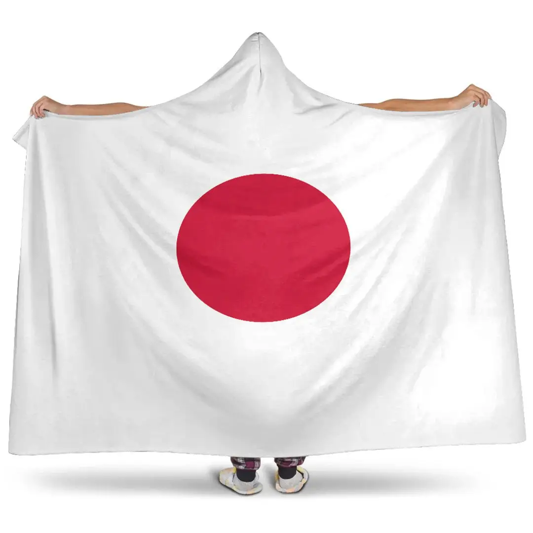 Популярное японское одеяло с капюшоном в виде флага для мамы, папы, дизайнерское одеяло большого размера с капюшоном для взрослых и детей, одеяло без минимального заказа, оптовая продажа