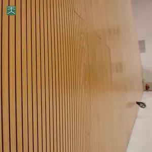 Tiange огнеупорные декоративные рифленые потолочные деревянные акустические стеновые акустические звукопоглощающие панели для театра