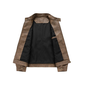 Chaqueta de motociclista americana personalizada con logo para primavera y otoño, para hombres y mujeres, estilo retro con remaches, nueva y atractiva. - Product Image 2