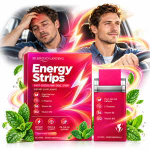 Tiras Energéticas OEM de Disolución Rápida con Cafeína de Origen Vegetal, L-Teanina, B6 y B12, Marca Privada - Product Image 1