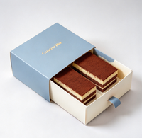 Boîte à gâteau en papier biodégradable de qualité alimentaire personnalisée pour tiramisu, mousse, gâteau au fromage, pâtisserie