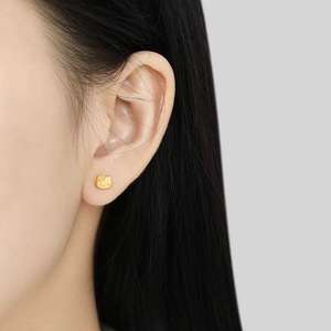 <span class=keywords><strong>Cartoon</strong></span> anti-aanslag 18K goud zilver PVD-coating roestvrijstalen schattige kat Hello Kitty oorbel voor dames - Product Image 2