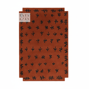 พรมขนสัตว์ทำด้วยมือด้วยตาขนาดใหญ่ในพื้นที่ขนาดใหญ่อิฐแดงสำหรับตกแต่งบ้านสำหรับห้องนั่งเล่นสำนักงานหรือทางเข้าประตูในมือ - Product Image 1