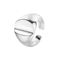 ICEBELA Schmuck Individuell Funky 925 Sterling-Silber-Schmuck Gold offener Ring Schweres Metall einfarbig graviert Damenring