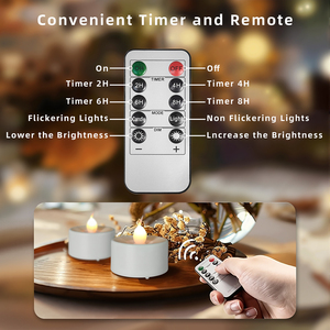 مجموعة من 12 مصباح شاي <span class=keywords><strong>LED</strong></span> بلهب حقيقي ثلاثي الأبعاد يعمل بالبطارية للديكور المنزلي - Product Image 6