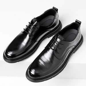 Zapatos Formales de Cuero para Hombre, Hechos de Cuero Vacuno de Primera Calidad, Estilo Británico, Modernos, de Cuero Genuino para Hombres Jóvenes - Product Image 2