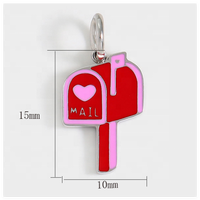 Breloque en émail rose en forme de cœur et d'ampoule, thème rose, mignonne, pour bijoux DIY pour filles, en acier inoxydable Yiwu Aceon