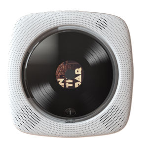 Retro vinyl look wall mountable & desktop dual-use CD player <b>remote</b> <b>control</b> LED display built-in stereo speakers USB Type-C - Product Image 2