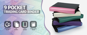9 pochettes porte-cartes à collectionner avec pochettes Design personnalisé <span class=keywords><strong>Album</strong></span> photo <span class=keywords><strong>Livre</strong></span> 900 pochettes en cuir PU Collection de cartes de jeu Classeur - Product Image 6