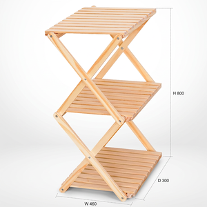 Étagère pratique en bois de radiata – Rangement pour chaussures à 2/3/4 niveaux, organisateur de vêtements et unité d'étagérage domestique - Product Image 1