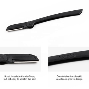 MAYFAIRY Disposable Stainless Steel Eyebrow Razor <strong>Trimmer</strong> Rounded Blade <strong>Black</strong> Shaping Cosmetic Tool Facial Hair Remover - Product Image 3