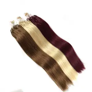 Spedizione rapida groviglio di colore biondo libero remy naturale nero scuro marrone scuro capelli umani 2g micro anello anello estensioni per capelli