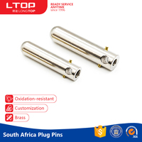 Pins de contact en laiton plaqué pour prises sud-africaines, 250 V, pour pièces de quincaillerie de prises électriques sud-africaines