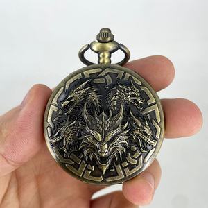 Kuvars antika eski alaşım Dragons ve Cthulhu Octopuses su geçirmez değil cep saati - Product Image 5