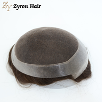 Perruque Homme Qualité Salon Australien en PU avec Fermeture en Dentelle, Cheveux Indiens Bruts, Toupet Homme AUS en Cheveux Humains