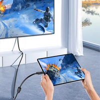 SAMZHE Kabel Adaptor Micro HDMI ke HDMI 0.3m 4K/30Hz Berlapis Emas dengan Selubung PVC, Male ke Female untuk Laptop, HDTV, Proyektor, Monitor