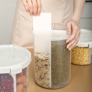 <b>Kitchen</b> Sealed Food Storage Can Four Compartments Grain Storage Container Airtight Clear Pantry Organizer Rice Cereal Dispenser - Product Image 1