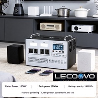 Station d'alimentation portable LECOOVO E1500S1500W, panneau solaire, générateur solaire à onde sinusoïdale pure avec contrôleur MPPT pour le camping en plein air