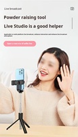 Multiples modes d'utilisation R1S Bâton de selfie pour téléphone portable avec lumière LED de beauté Télécommande Bt Trépied de bureau multifonctionnel en direct