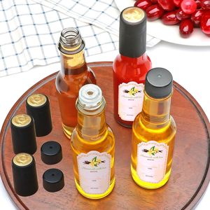 Bán buôn rõ ràng tròn và vuông Glass Hot nước sốt chai 3oz 5oz 8oz 12oz woozy với màu đen và đỏ nắp vặn và lỗ giảm tốc - Product Image 2