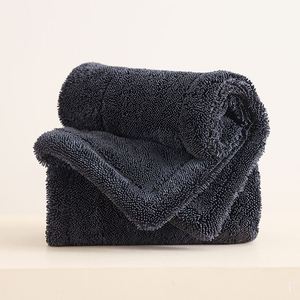 Chiffon de nettoyage en microfibre double face super absorbant, tissu épais tressé pour lavage de voiture, imprimé - Product Image 2