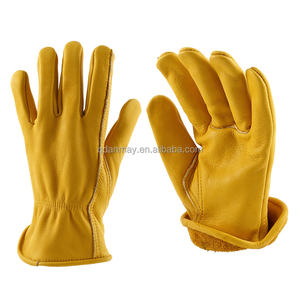 Guantes de Trabajo de Piel de Vacuno con Costuras Plegadas Exquisitas, Puño Elástico Ajustable, Sin Forro, para Operaciones Mecánicas de Precisión - Product Image 4
