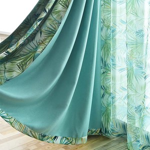 <span class=keywords><strong>Tissu</strong></span> de rideau occultant <span class=keywords><strong>vert</strong></span> en <span class=keywords><strong>lin</strong></span> de style moderne avec imprimé triangulaire pour fenêtre de maison - Product Image 4