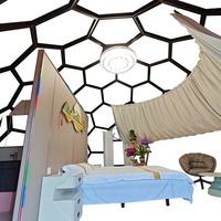 Tentes sphériques préfabriquées de maison intégrée tente dôme en verre géodésique de camping avec porte en verre