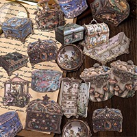 Autocollant rigide creux en papier kraft blanc - Série Galerie de collection antique, Matériaux de collage et de décoration DIY pour écriture manuscrite et dessins animés