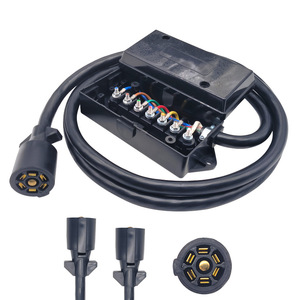 Faisceau de câblage de remorque sur mesure de 8 pieds moulé par injection, 7 broches, 50A 12V, câble d'alimentation automobile isolé en PVC pour camping-car, véhicule de remorquage - Product Image 1