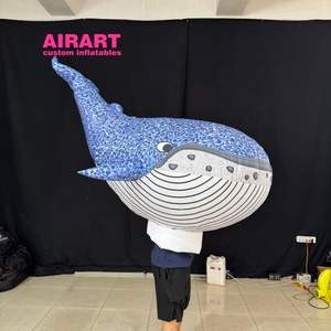 Disfraz Inflable de Ballena con Temática Oceánica Personalizado, Disfraz de Marioneta de Tiburón de Dibujos Animados Inflable para Espectáculos Callejeros y Actuaciones en Escenario - Product Image 6