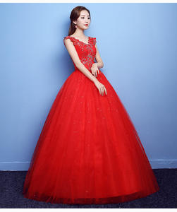 Nouveau style rouge épaules diamant dentelle robe de mariée mariée robes mariées grande taille robe de mariée blanche robe de mariée - Product Image 2