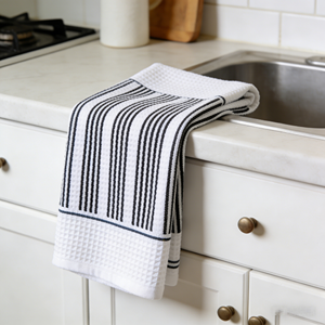 Serviette de cuisine en coton gaufré, durable, recyclée, douce, à séchage rapide, pour usage domestique, avec logo personnalisé - Product Image 2