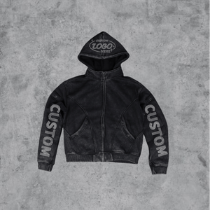 Sudadera con Capucha Personalizada para Hombre, Estilo Invernal, Lavado Ácido, Impresión Digital, Bordado, Bolsillo con Cremallera, Informal - Product Image 3