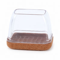 Protège-pieds carrés transparents et durables pour meubles, avec protections en feutre de silicone anti-rayures, antidérapants et silencieux pour tables