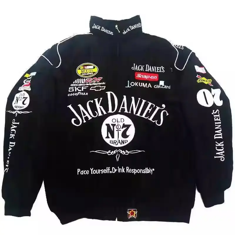 Jaqueta de corrida de f1 vintage para NASCAR Racing Rare, jaqueta de corrida com bordado personalizado de marca vermelha para Bull Red, roupa de rua personalizada OEM personalizada