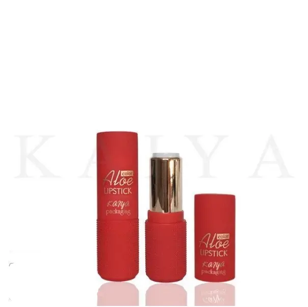 Balsamo per labbra di forma rotonda con Logo personalizzato confezione di contenitori per rossetti dorati rossetto rosso custodia vuota e tubo