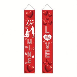Decoración de Corazón Personalizada para Parejas, de Poliéster Digital Ecológico, con Eslogan de Bendición, Romántica y Festiva para el Día de San Valentín - Product Image 1