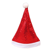 Perlengkapan Natal Merry Santa Topi LED Hadiah Hiasan Perlengkapan Dekorasi dengan Cahaya