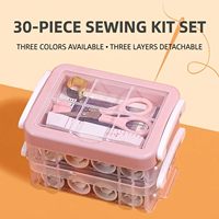 Kit de couture multifonctionnel, broderie artisanale à domicile, boîte d'accessoires de couture portable de taille mini pour les voyages