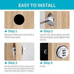Serrure <span class=keywords><strong>de</strong></span> boîte à outils en gros, en alliage <span class=keywords><strong>de</strong></span> zinc et fonte, à code mécanique, 3 chiffres, combinaison modifiable, serrure à came pour armoire - Product Image 2