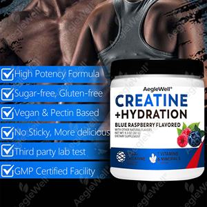 OEM ODM Aegelwell Créatine Monohydrate + Hydratation Saveur Framboise Bleue <span class=keywords><strong>7</strong></span> Vitamines & Minéraux, 5000mg de Créatine par Portion - Product Image 4
