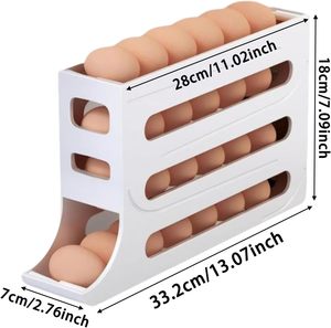 Plastic Slide Soap Box Refrigerator Side Door Four Tier <b>Automatic</b> Roller Kitchen Countertop Eco-Friendly Durable PP Storage - Product Image 2