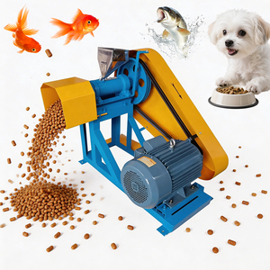 Machine extrudeuse d'aliments pour animaux de compagnie bleue et jaune avec moteur pour la production de granulés de poisson - Product Image 2