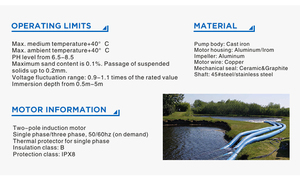 370w 1/2hp Cast Iron <strong>Pump</strong> <strong>Body</strong> Electric Submersible River Water Dewatering <strong>Pump</strong> - Product Image 2