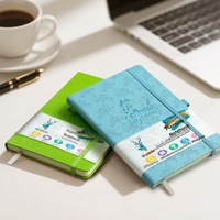 Agenda quotidien A5 avec impression anglaise, sangle adhésive, style créatif professionnel, carnet de planification hebdomadaire pour l'école