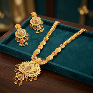 Wholesale 14K18K24K Gold Filled Fashion <b>Necklace</b> Dubai Style <b>Long</b> Jewelry Set Traditional Design Bridal Jewelry Set Oro Joyeria - Product Image 3