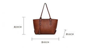 Bolso Tote de Compras para Mujer, Elegante, de Gran Capacidad, Abierto, de Color Sólido, en Cuero Vegano Retro - Product Image 3