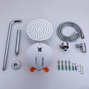Grifo de Baño Comercial de Latón <span class=keywords><strong>S</strong></span>ólido con Barra Deslizante, Mezclador de Alta Presión, Sistema de Ducha Expuesto - Product Image 5