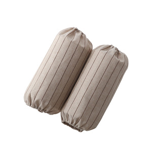 Cotton Linen Oversleeves Elastic Cuffs Dustproof Striped Light Gray Daily Use - Product Image 1